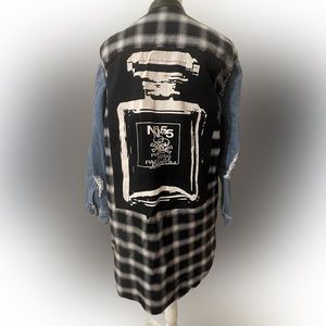 Buffalo plaid long jacket